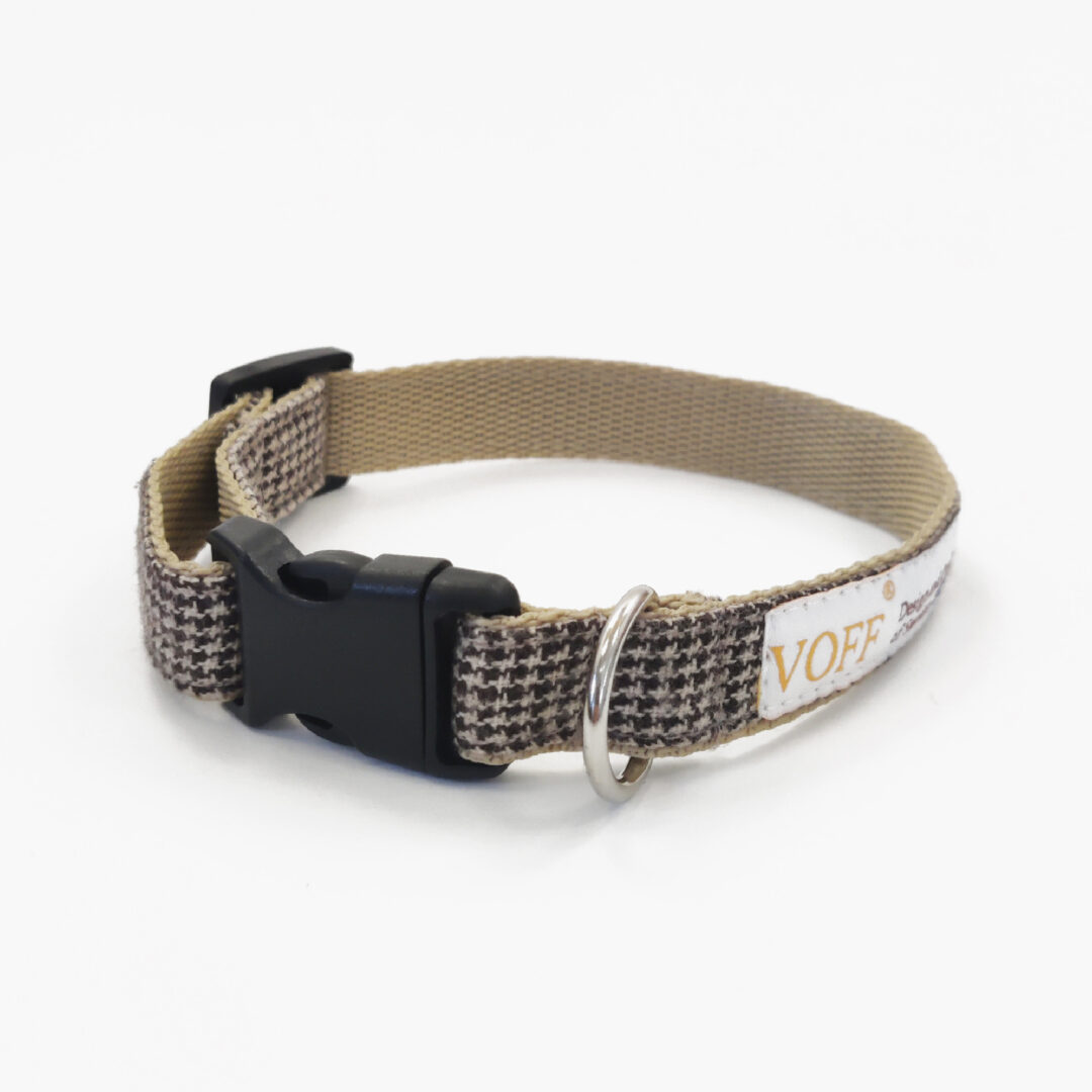 Hundhalsband Checked Brown2