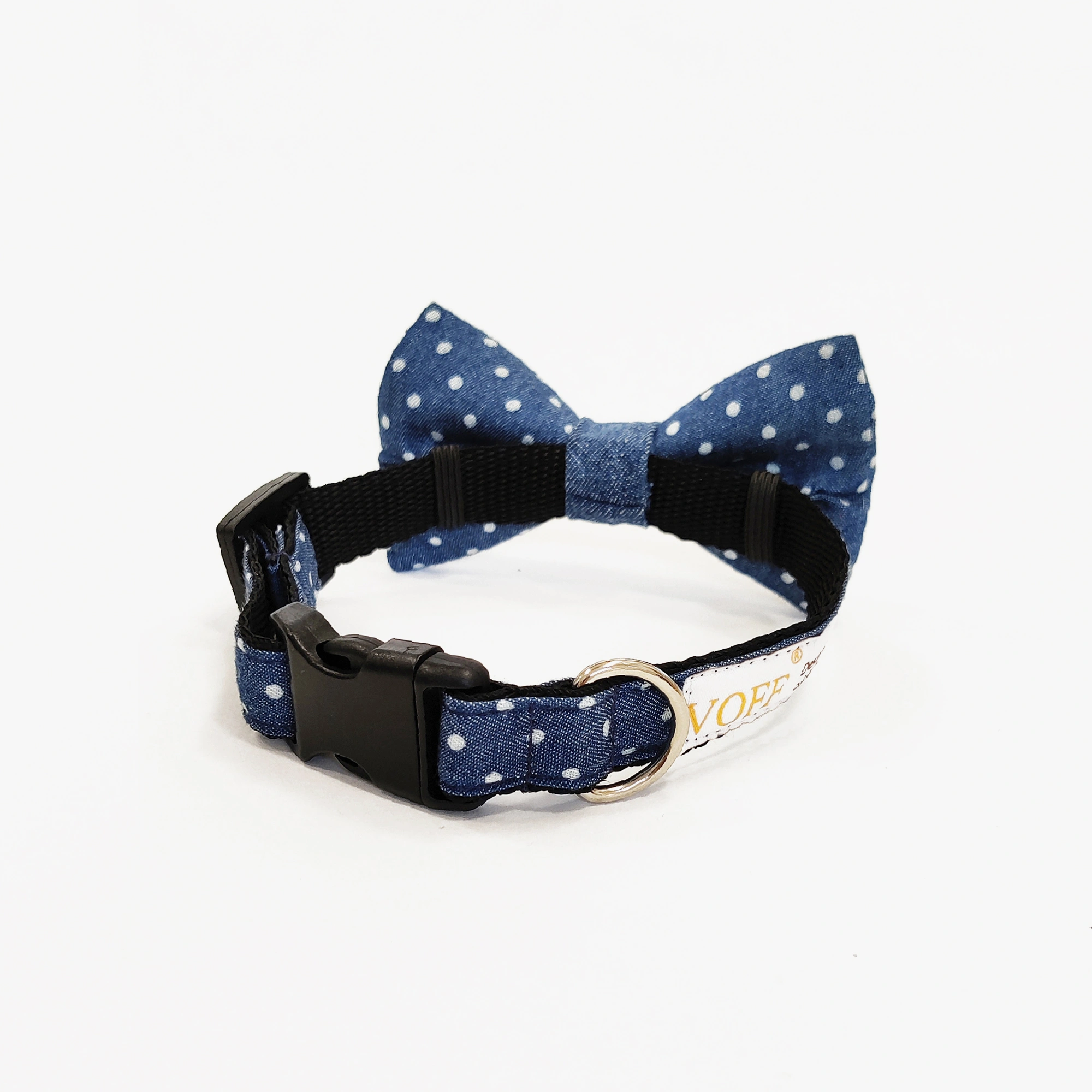 Hundfluga Dots Denim