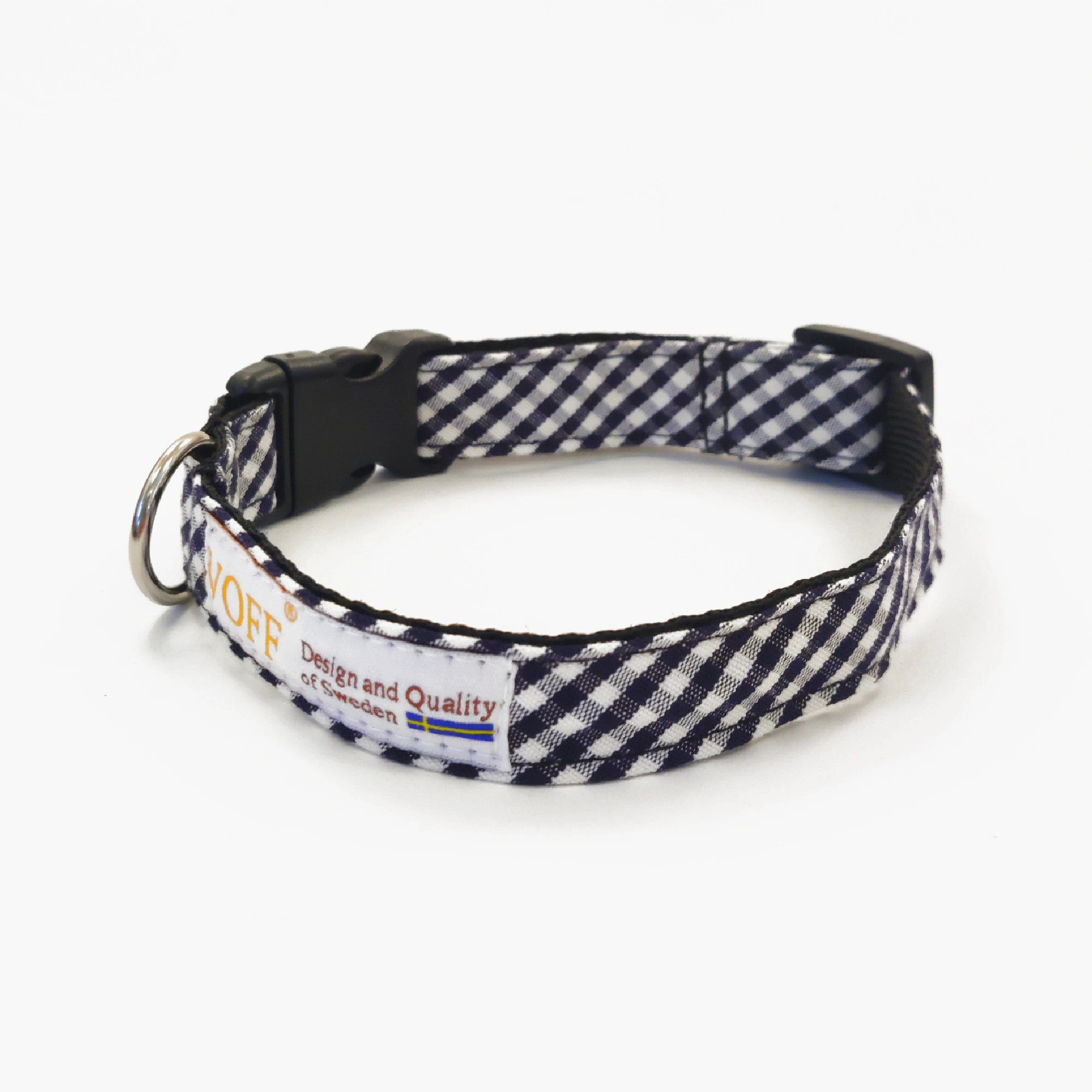 Hundhalsband Checked Blue White1 Hundhalsband Checked Blue White