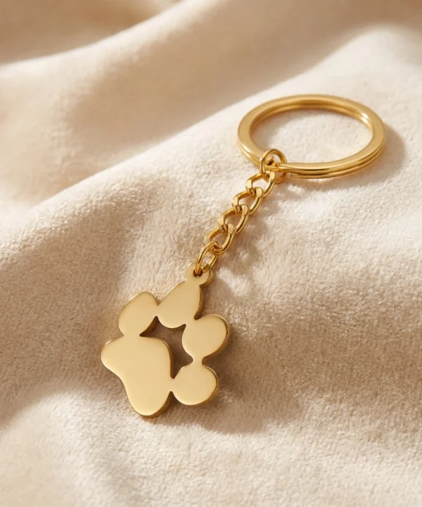 Hundtass Nyckelring Guld