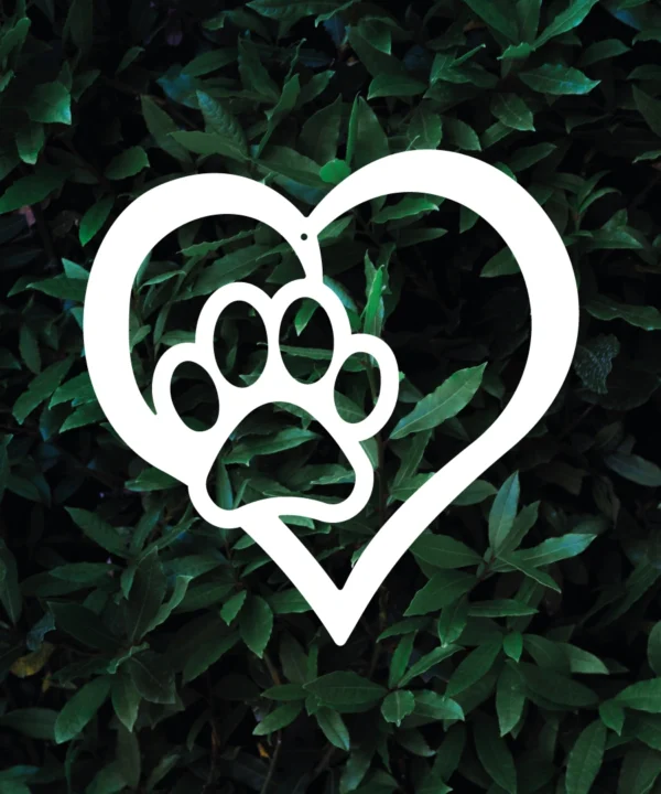 Skylt Hundtass Hjärta 250x250mm